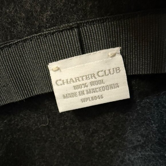 Charter Club Black Wool Cloche Womens Size M/L Vintage Style Flower Winter Hat - Picture 11 of 14
